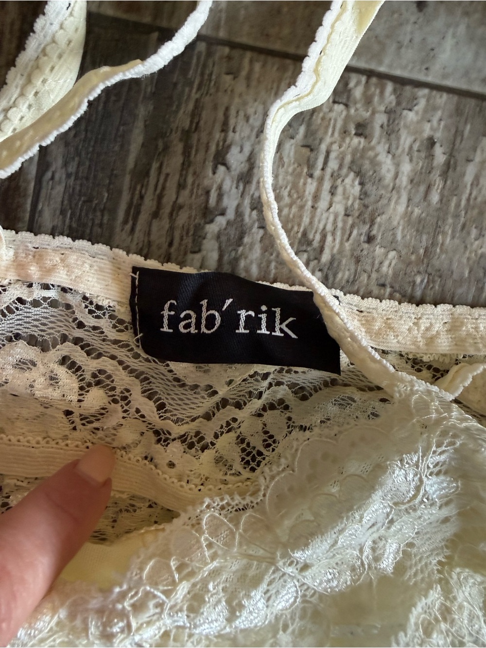 2 for $10 sale: Fab’rik ivory cream lace bralette - L - Picture 2 of 4